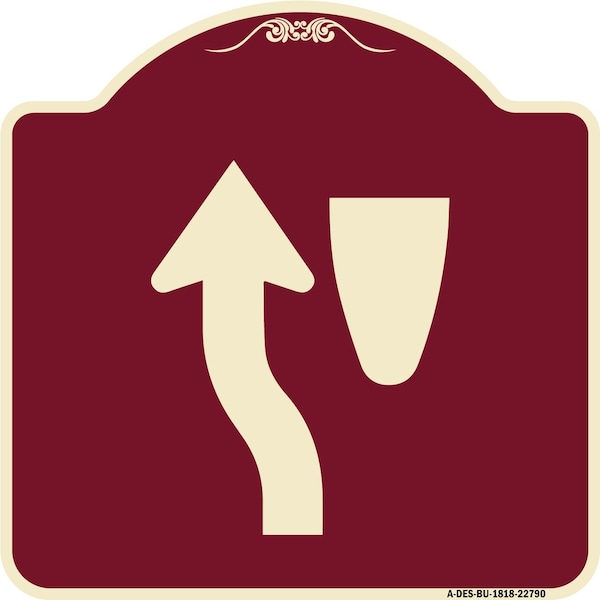 Signmission Traffic Keep Left Symbol Heavy-Gauge Aluminum Architectural Sign, 18" x 18", BU-1818-22790 A-DES-BU-1818-22790 - main